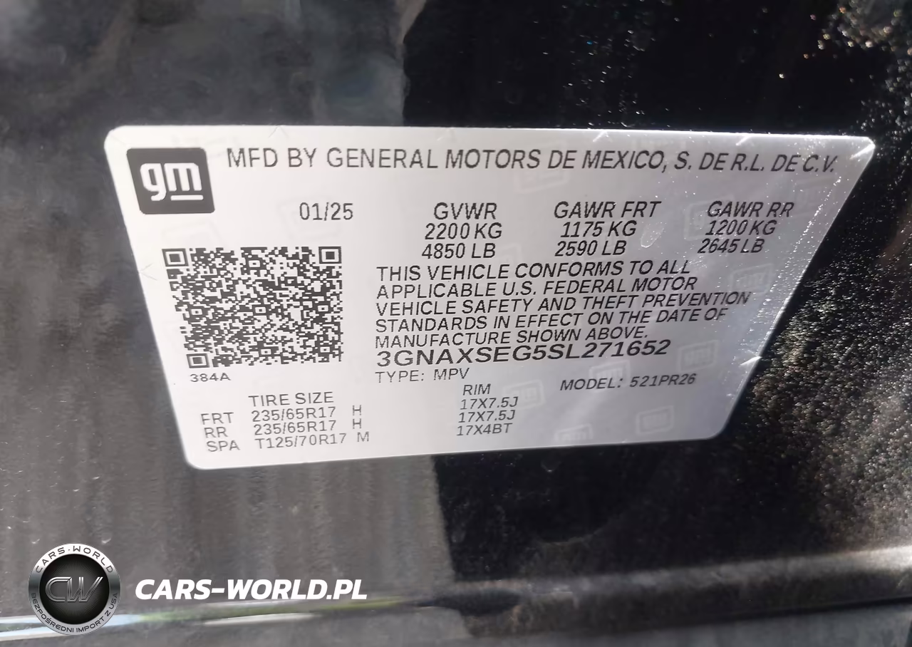 2025 Chevrolet Equinox Awd Activ VIN:3GNAXSEG5SL271652 - 9