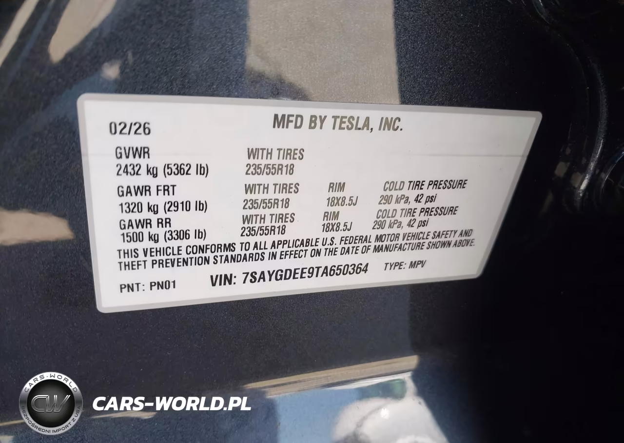 2026 Tesla Model Y VIN:7SAYGDEE9TA650364 - 9