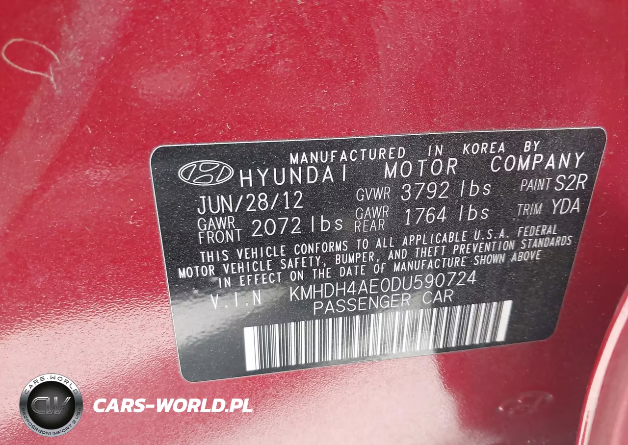 2013 Hyundai Elantra Gls VIN:KMHDH4AE0DU590724 - 9