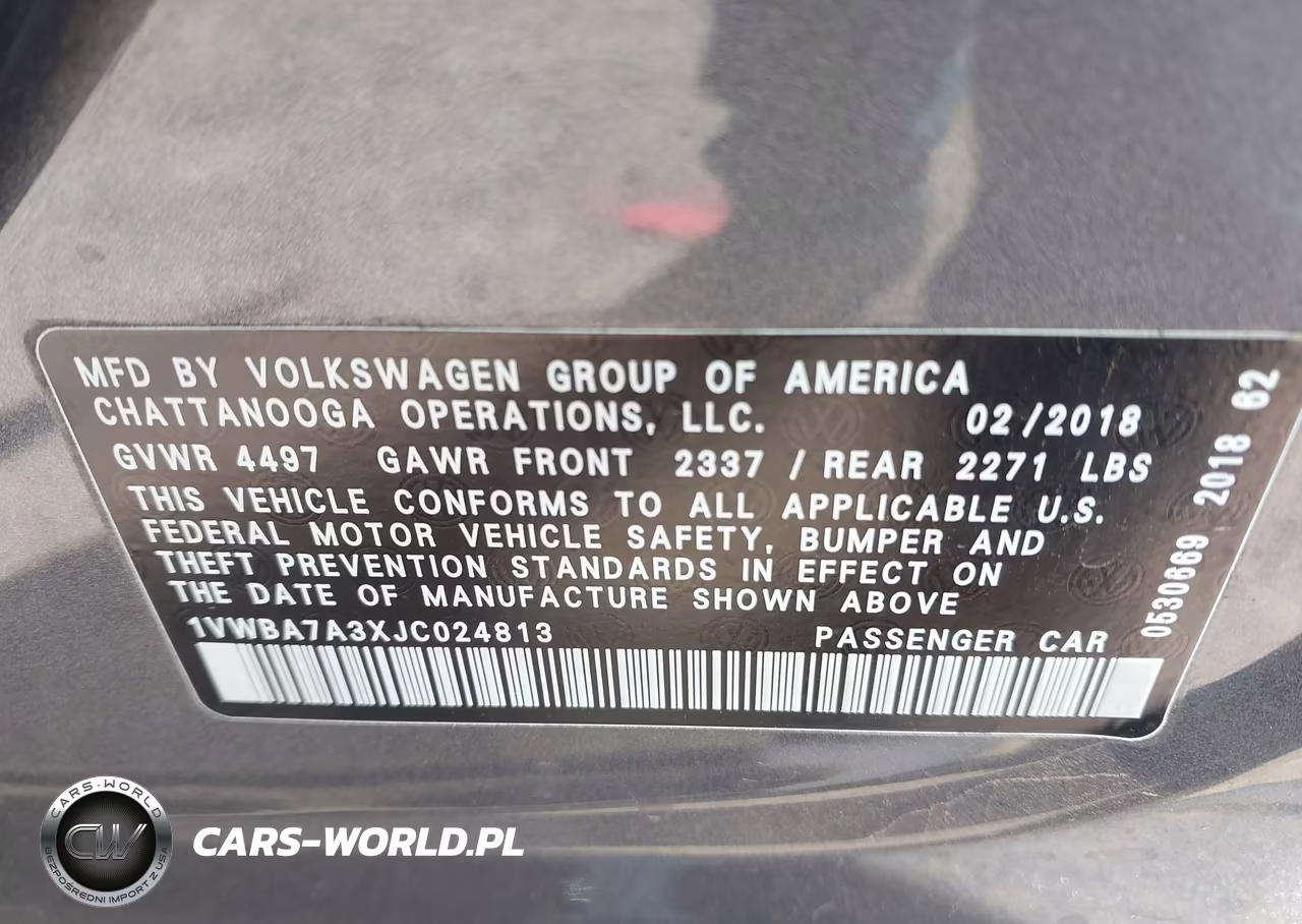 2018 Volkswagen Passat 2.0T Se VIN:1VWBA7A3XJC024813 - 9