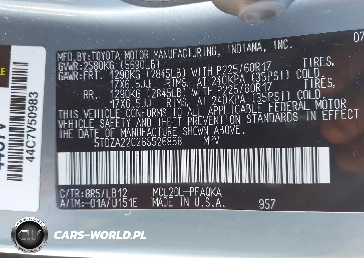 2006 Toyota Sienna Xle Limited VIN:5TDZA22C26S526868 - 9