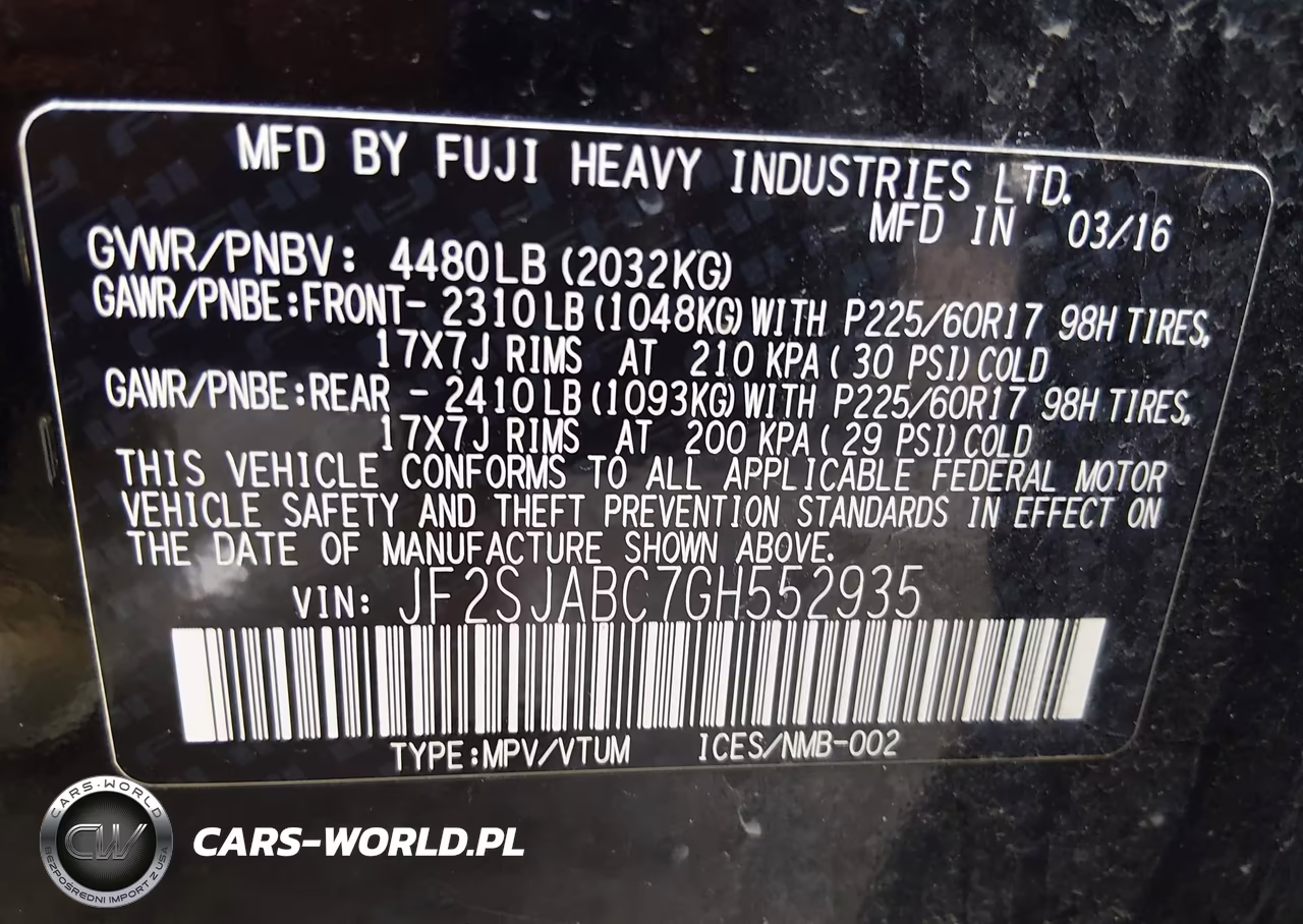 2016 Subaru Forester 2.5I VIN:JF2SJABC7GH552935 - 9