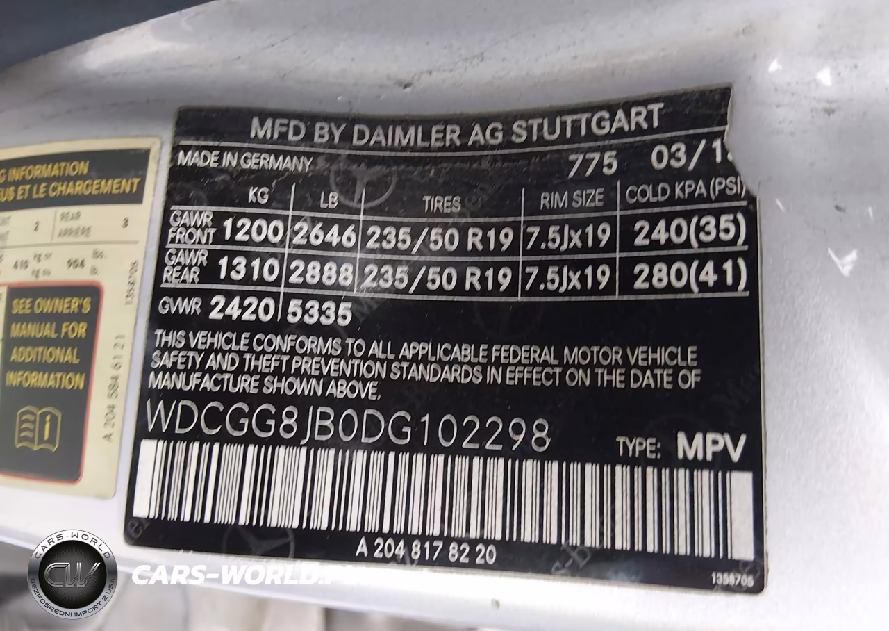 2013 Mercedes-Benz Glk 350 4Matic VIN:WDCGG8JB0DG102298 - 9