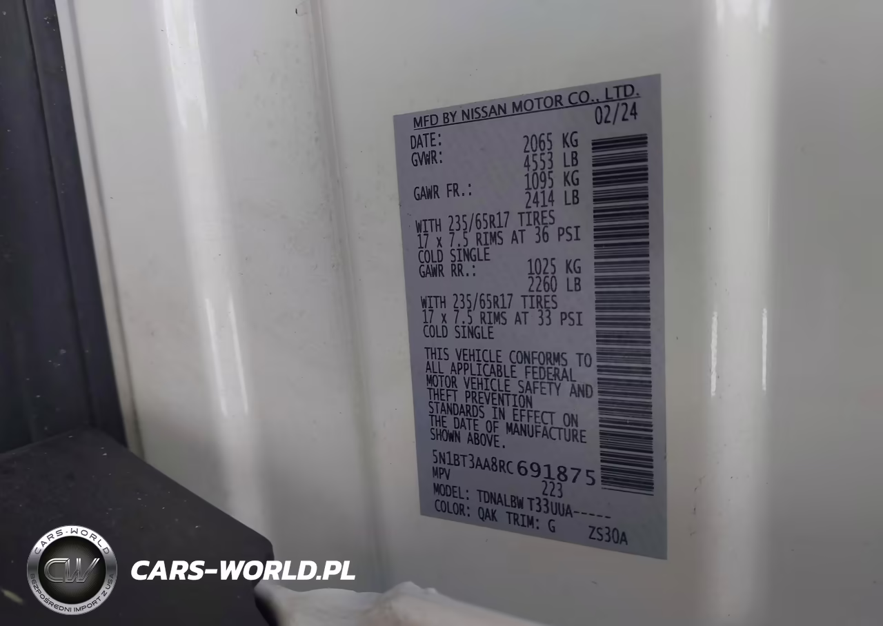 2024 Nissan Rogue S Fwd VIN:5N1BT3AA8RC691875 - 9
