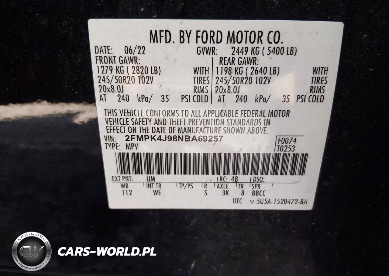 2022 Ford Edge St-Line VIN:2FMPK4J98NBA69257 - 9