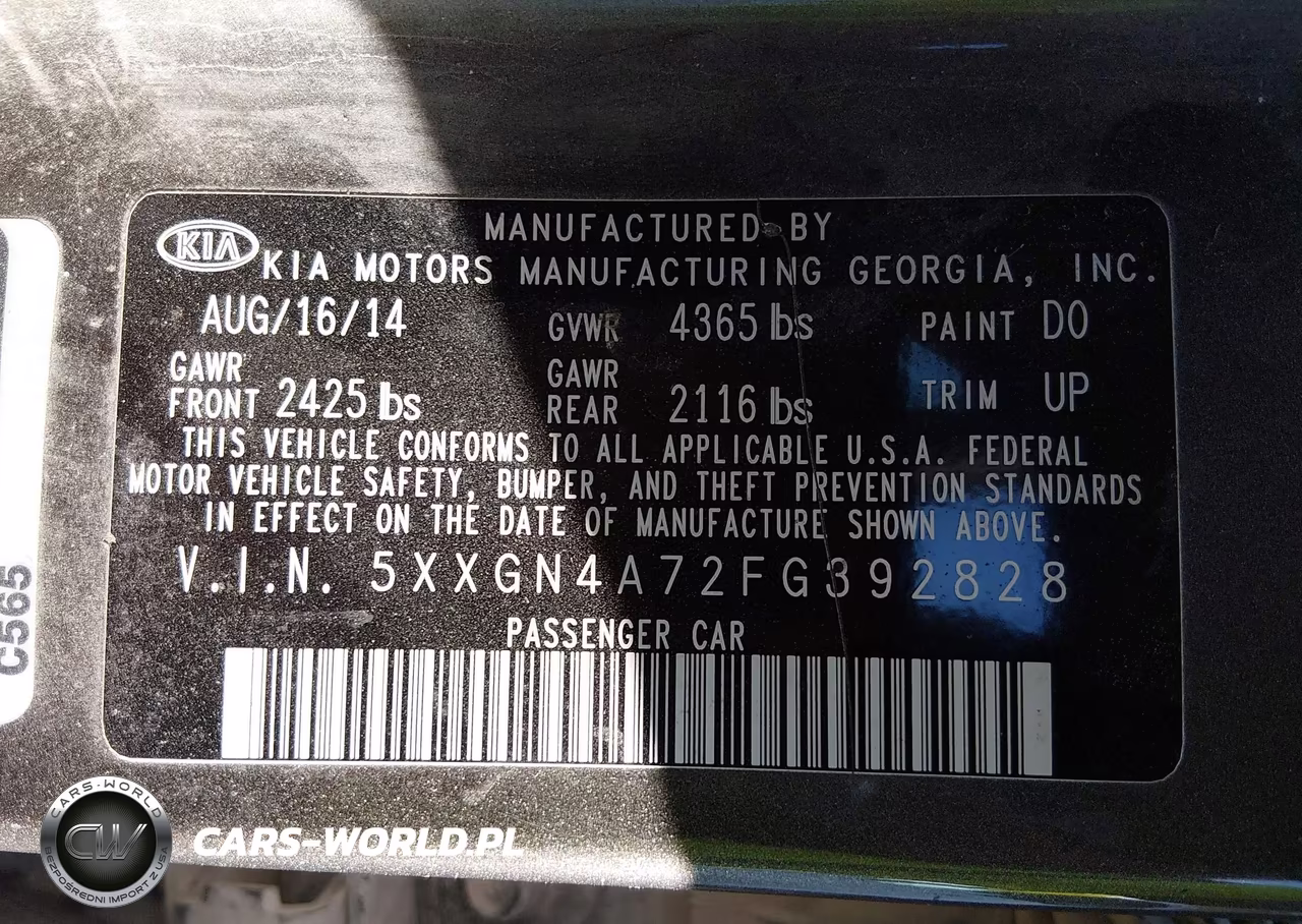 2015 Kia Optima Ex VIN:5XXGN4A72FG392828 - 9