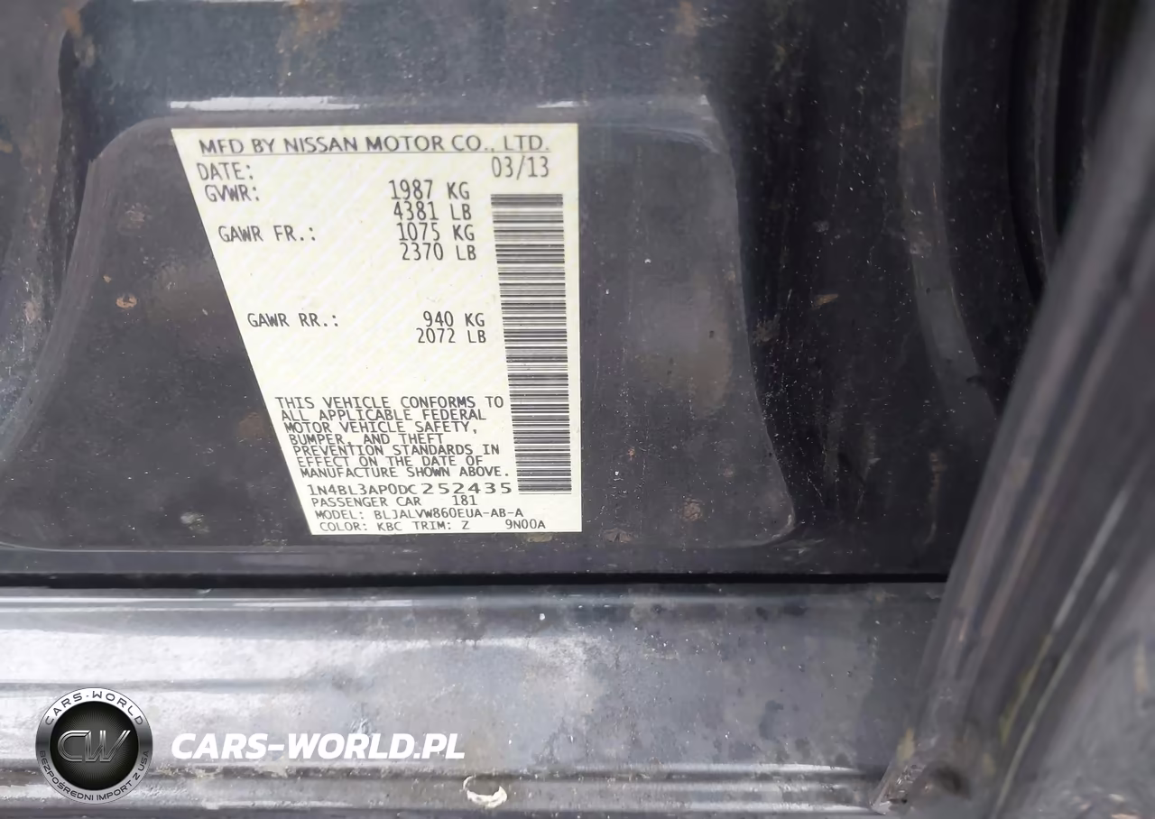 2013 Nissan Altima 3.5 Sl VIN:1N4BL3AP0DC252435 - 9