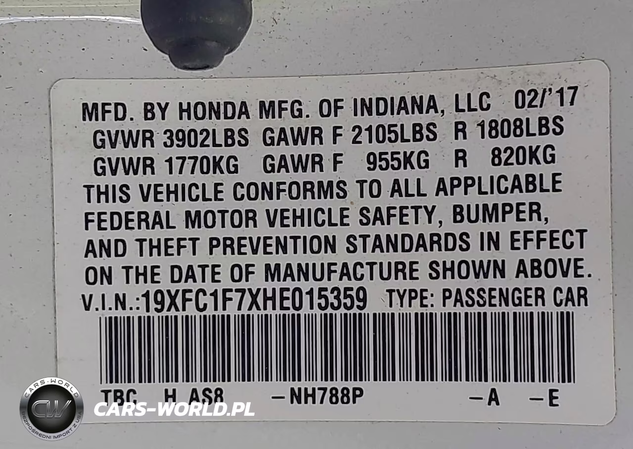 2017 Honda Civic Ex-L VIN:19XFC1F7XHE015359 - 9