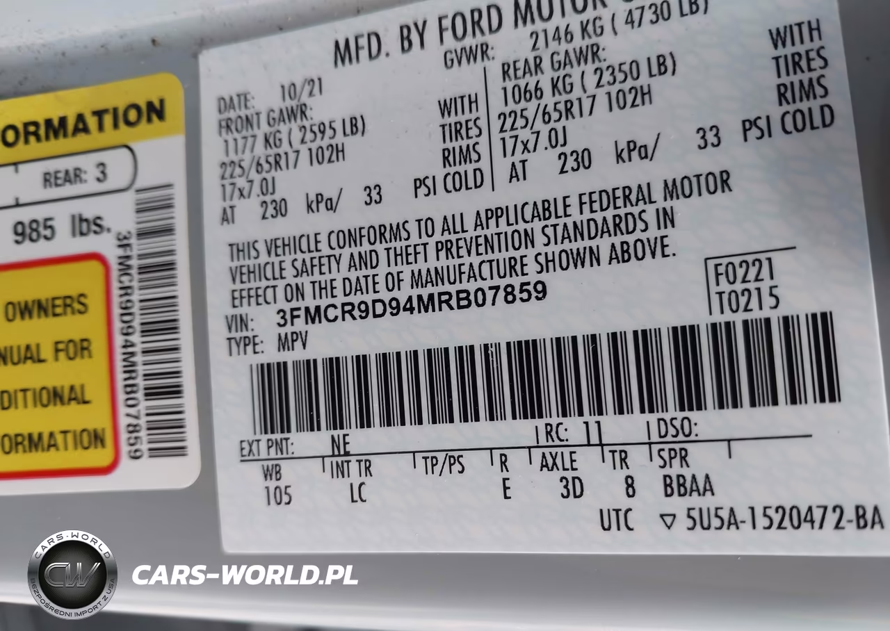 2021 Ford Bronco Sport Badlands VIN:3FMCR9D94MRB07859 - 9