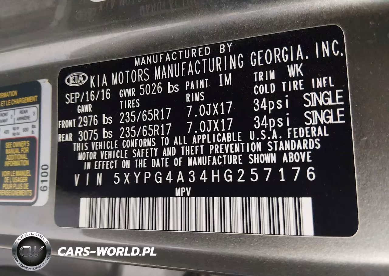 2017 Kia Sorento 2.4L Lx VIN:5XYPG4A34HG257176 - 9
