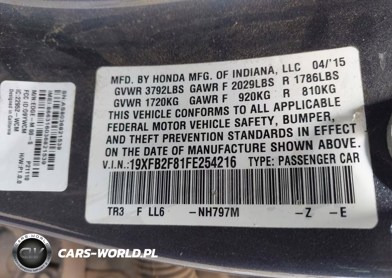 2015 Honda Civic Ex VIN:19XFB2F81FE254216 - 9