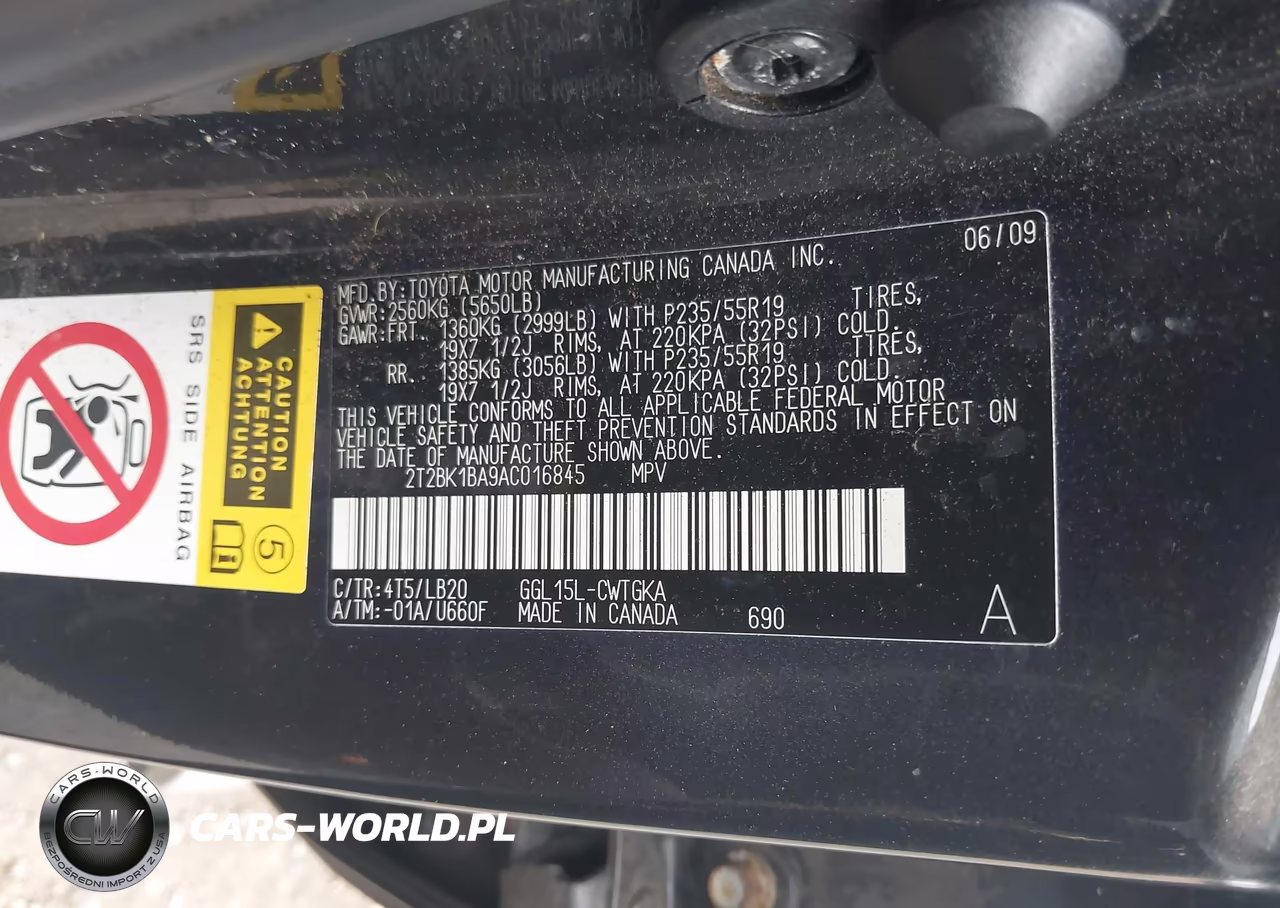 2010 Lexus Rx 350 VIN:2T2BK1BA9AC016845 - 9