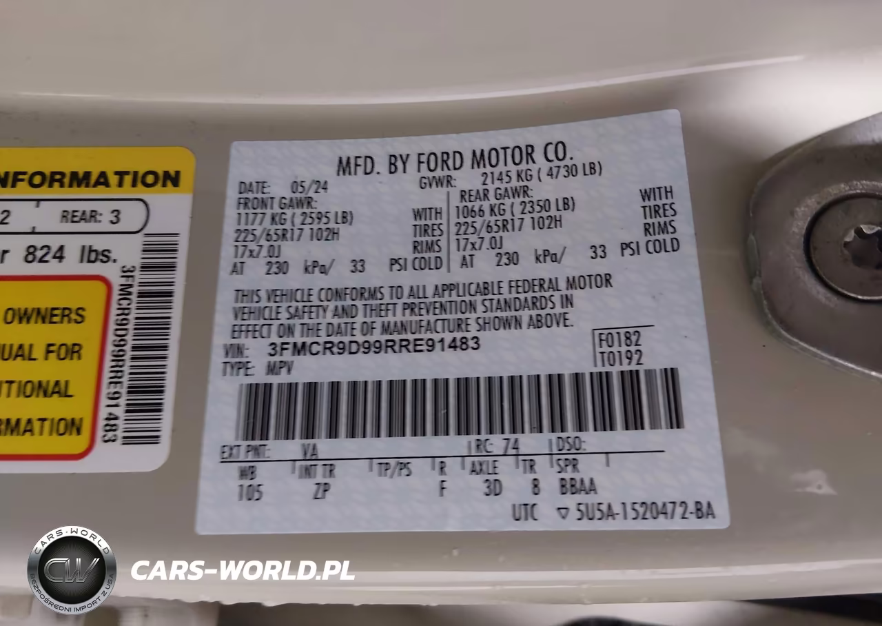 2024 Ford Bronco Sport Badlands VIN:3FMCR9D99RRE91483 - 9