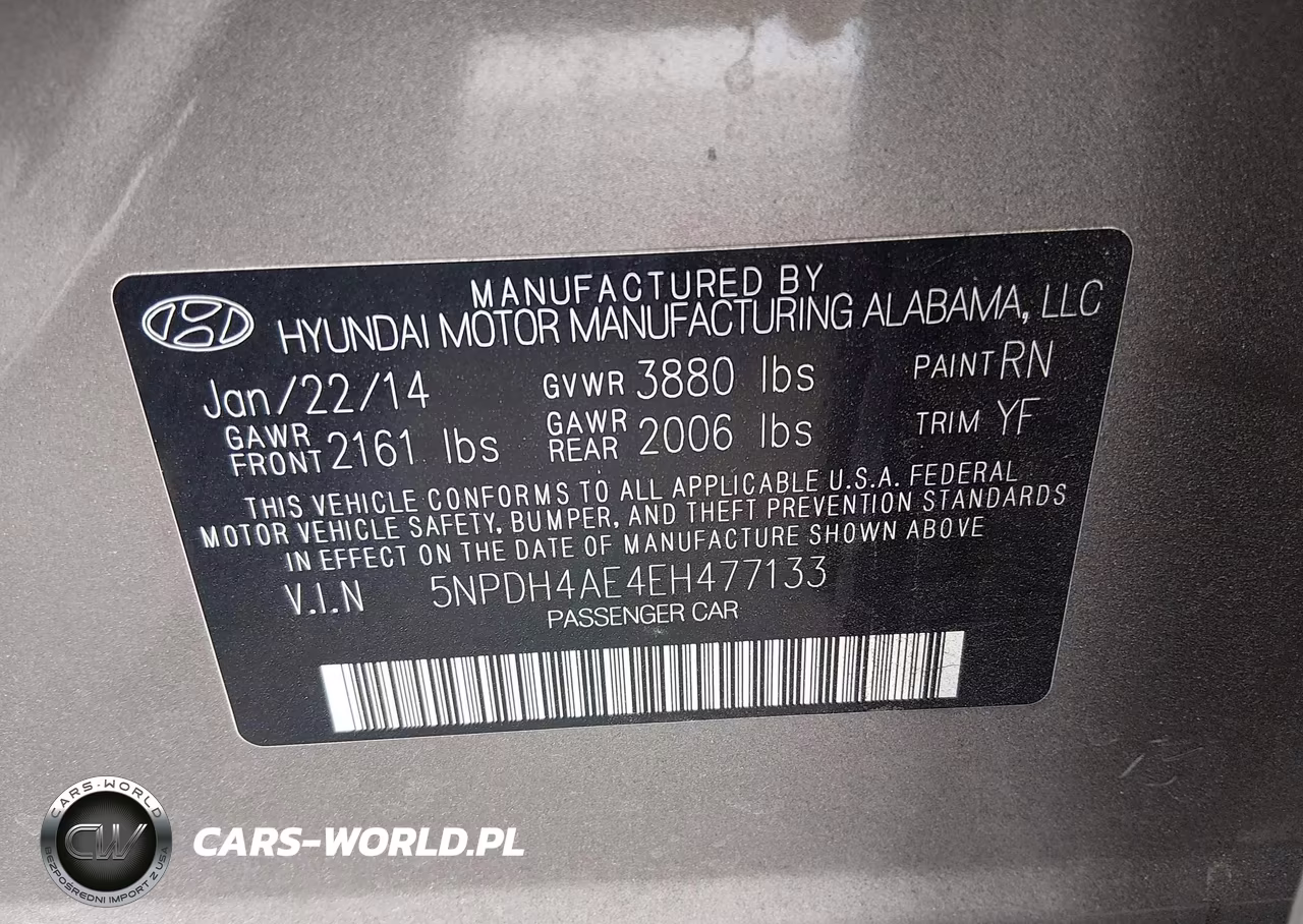 2014 Hyundai Elantra Limited VIN:5NPDH4AE4EH477133 - 9