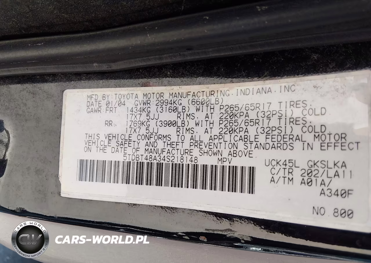 2004 Toyota Sequoia Limited V8 VIN:5TDBT48A34S218148 - 8