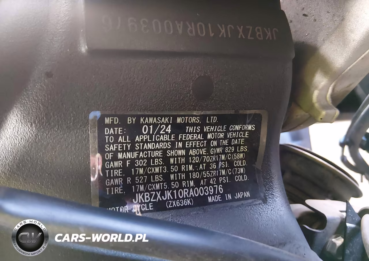 2024 Kawasaki Zx636 K VIN:JKBZXJK10RA003976 - 10