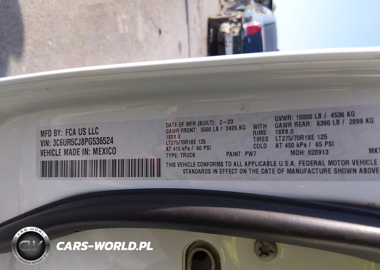 2023 Ram 2500 Tradesman 4X4 6'4 Box VIN:3C6UR5CJ8PG536524 - 9