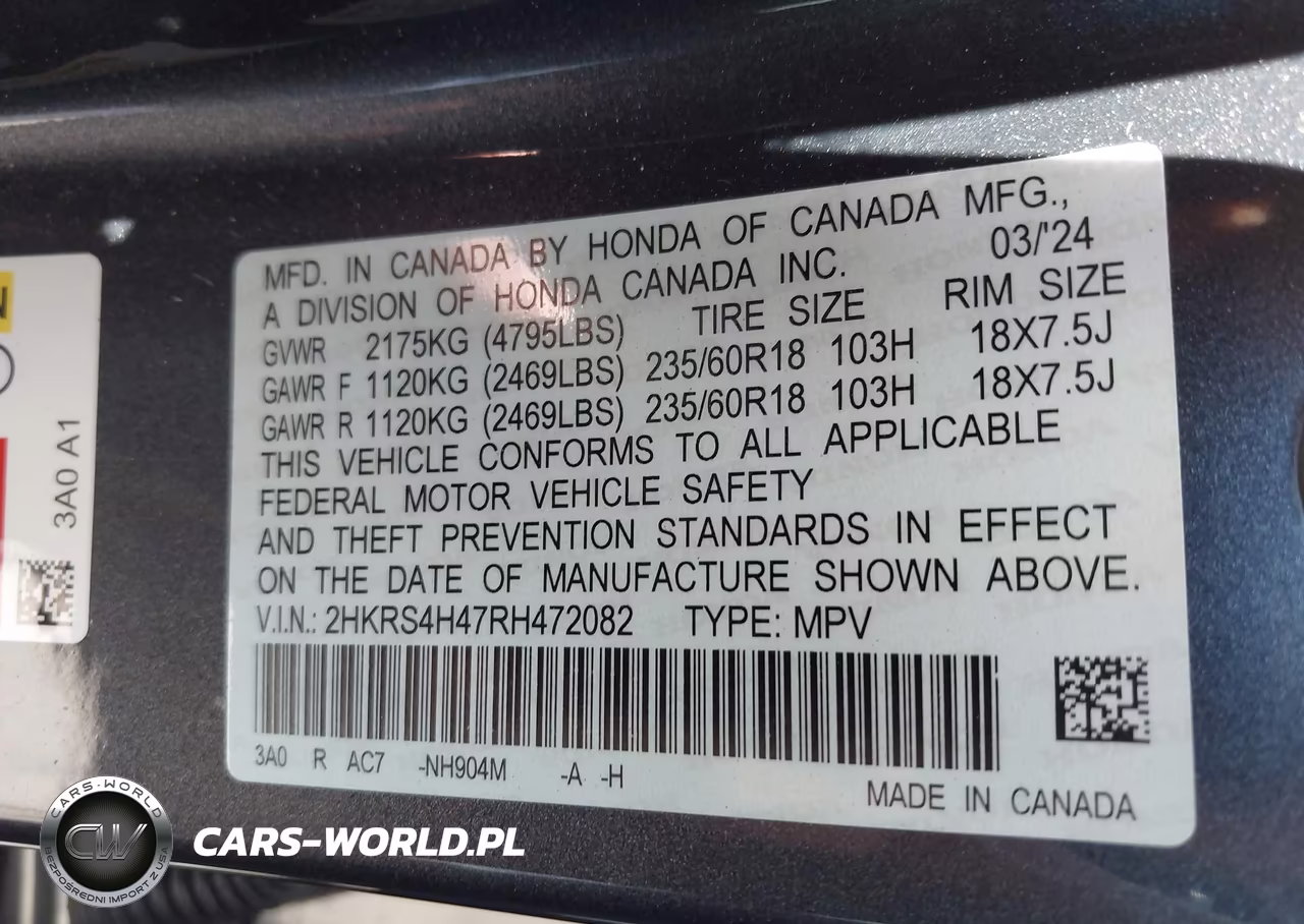 2024 Honda Cr-V Ex Awd VIN:2HKRS4H47RH472082 - 9