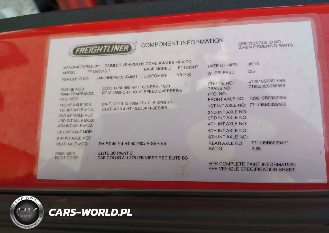 2019 Freightliner New Cascadia 126 VIN:3AKJHHDR6KSKG4581 - 8