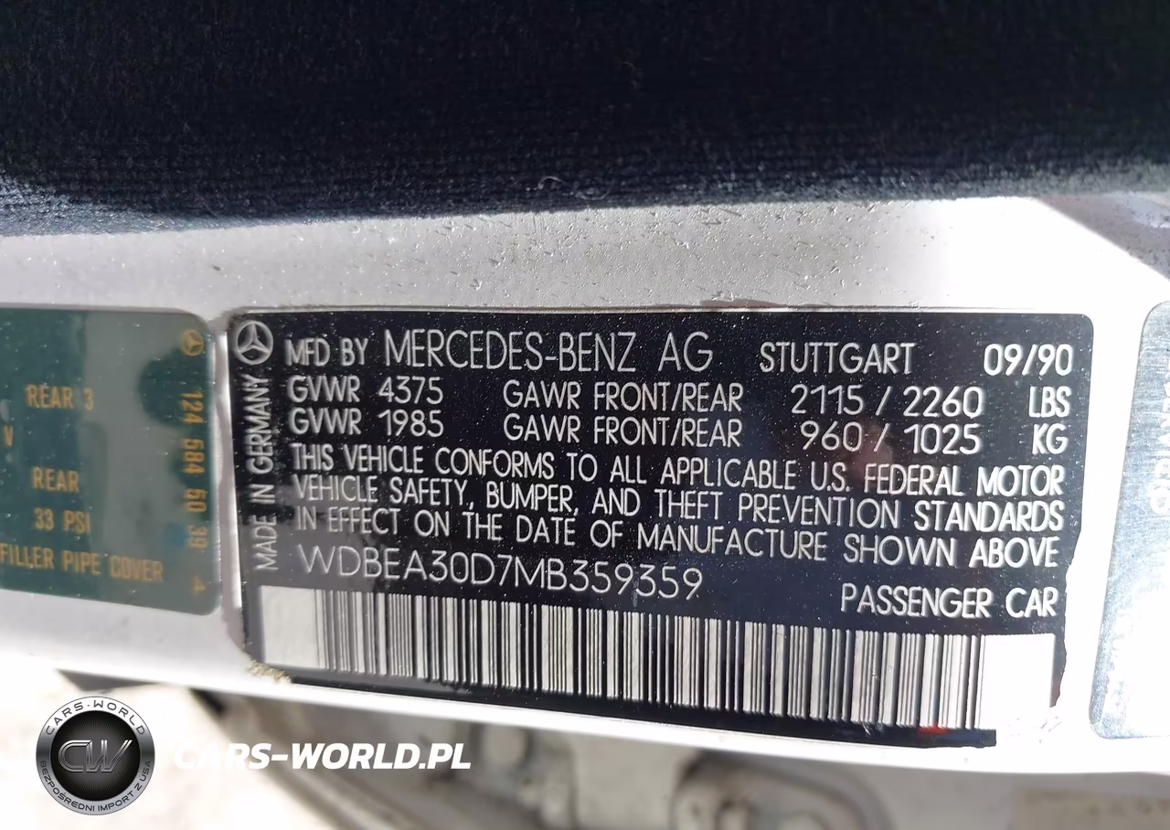 1991 Mercedes-Benz 300 E VIN:WDBEA30D7MB359359 - 9