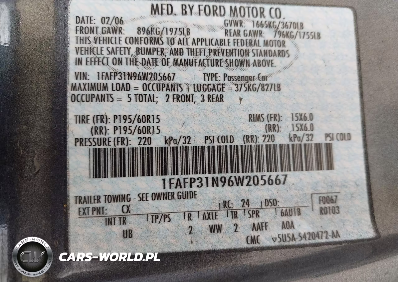 2006 Ford Focus Zx3 VIN:1FAFP31N96W205667 - 9