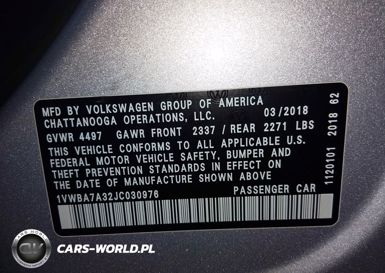 2018 Volkswagen Passat 2.0T Se VIN:1VWBA7A32JC030976 - 9