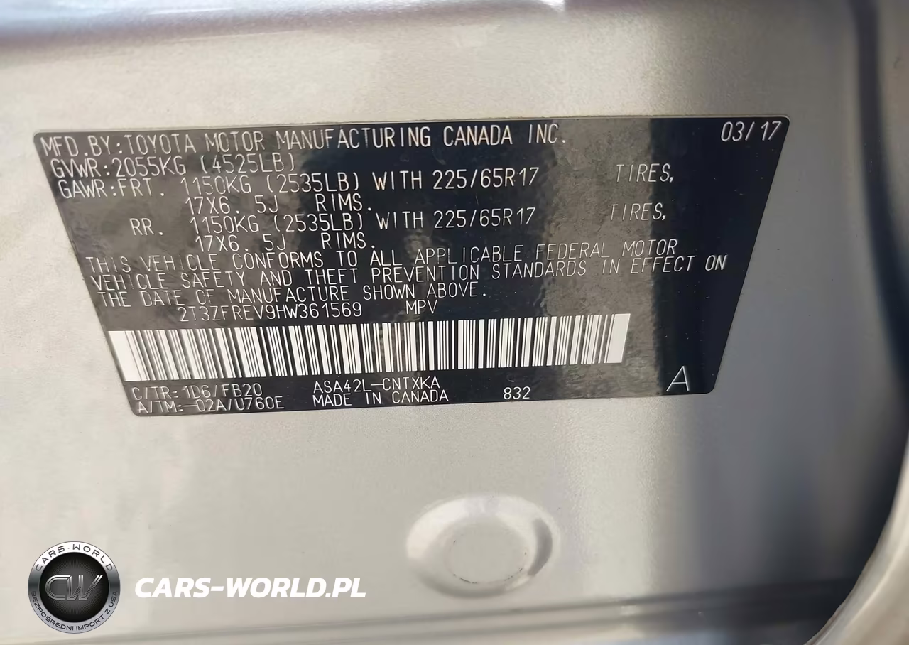 2017 Toyota Rav4 Le VIN:2T3ZFREV9HW361569 - 9