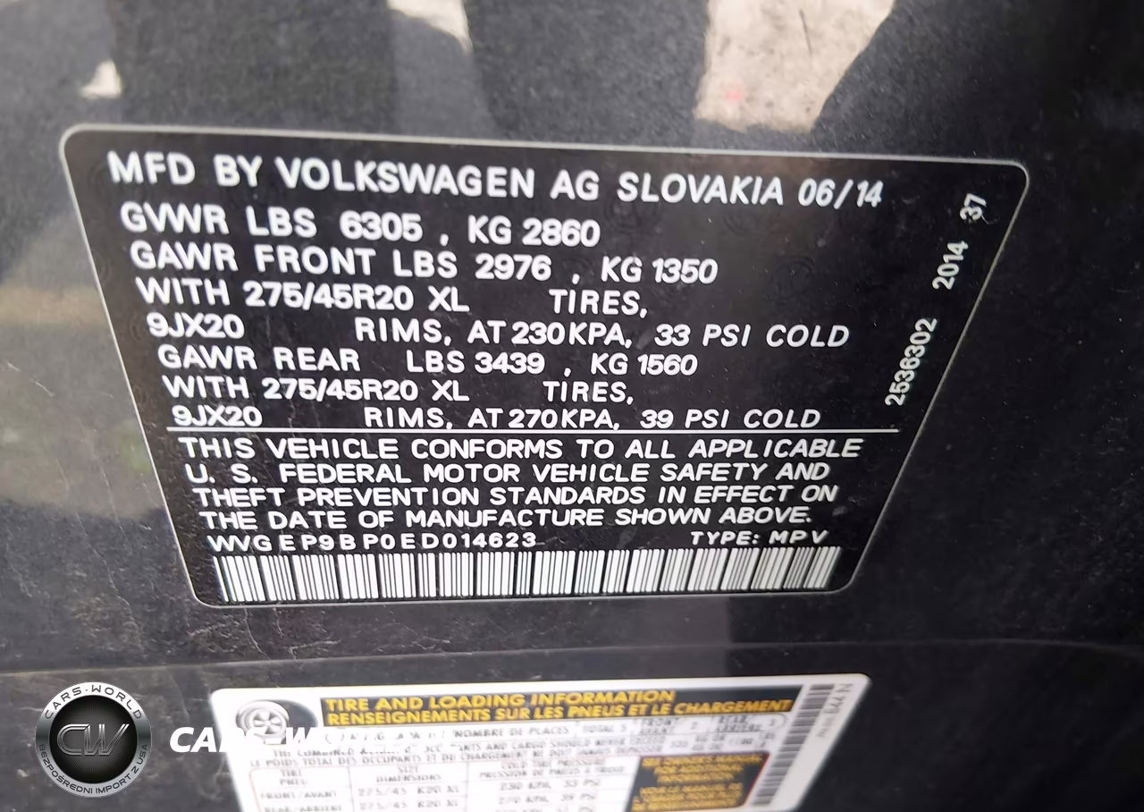 2014 Volkswagen Touareg Tdi Executive VIN:WVGEP9BP0ED014623 - 9