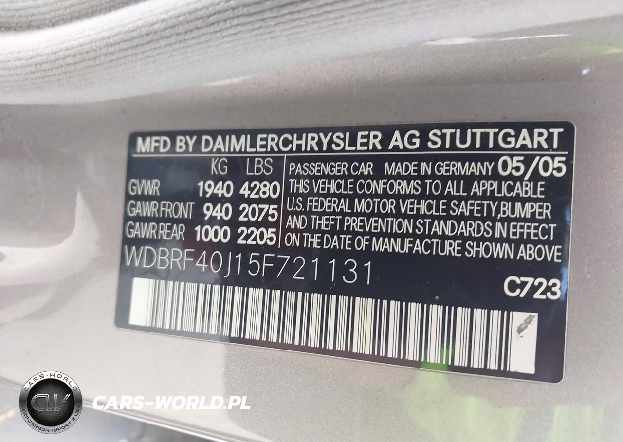 2005 Mercedes-Benz C 230 Kompressor Sport VIN:WDBRF40J15F721131 - 9