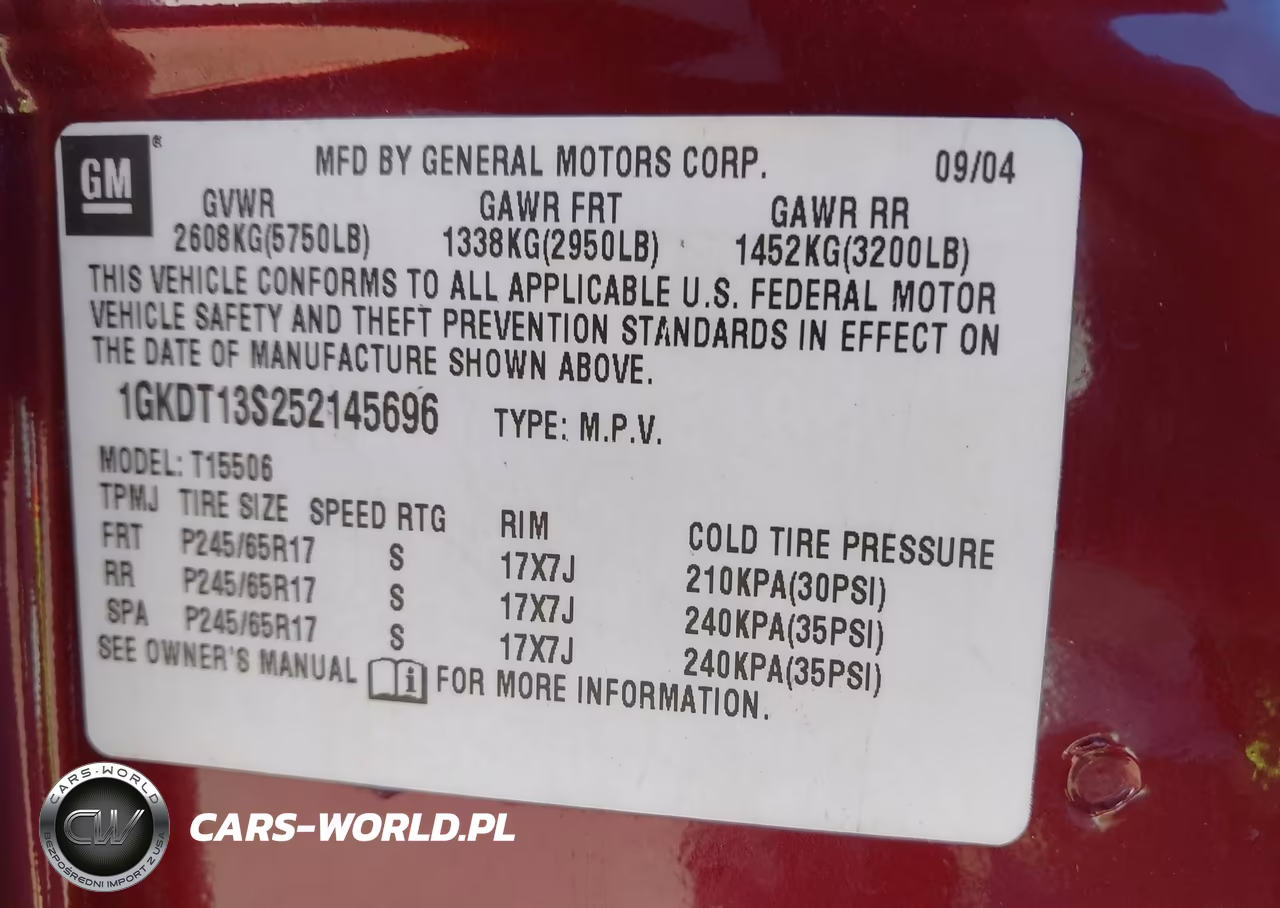 2005 GMC Envoy Sle VIN:1GKDT13S252145696 - 9