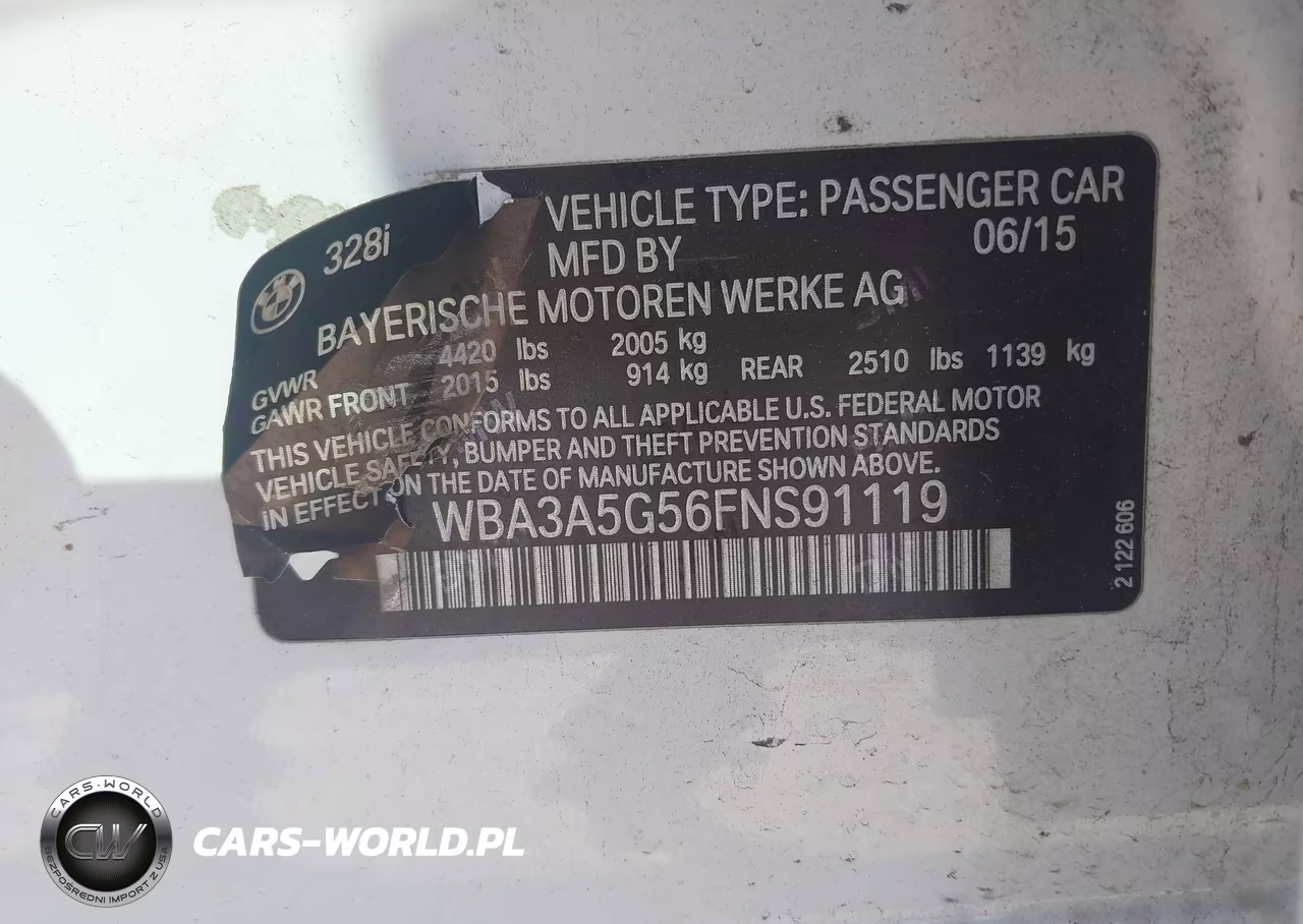 2015 BMW 3 Series 328I VIN:WBA3A5G56FNS91119 - 9