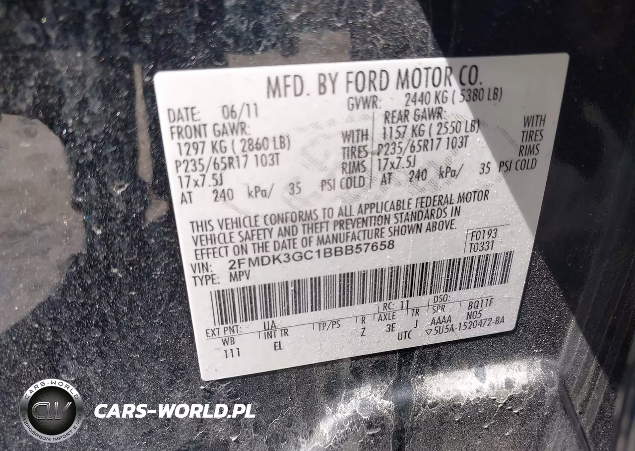 2011 Ford Edge Se VIN:2FMDK3GC1BBB57658 - 9