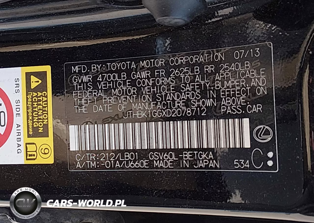 2013 Lexus Es 350 VIN:JTHBK1GGXD2078712 - 9