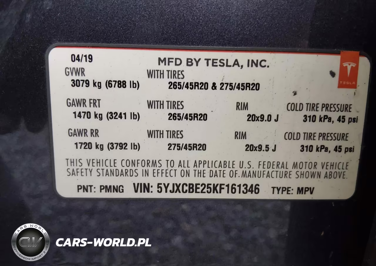 2019 Tesla Model X 100D-75D-Long Range VIN:5YJXCBE25KF161346 - 9