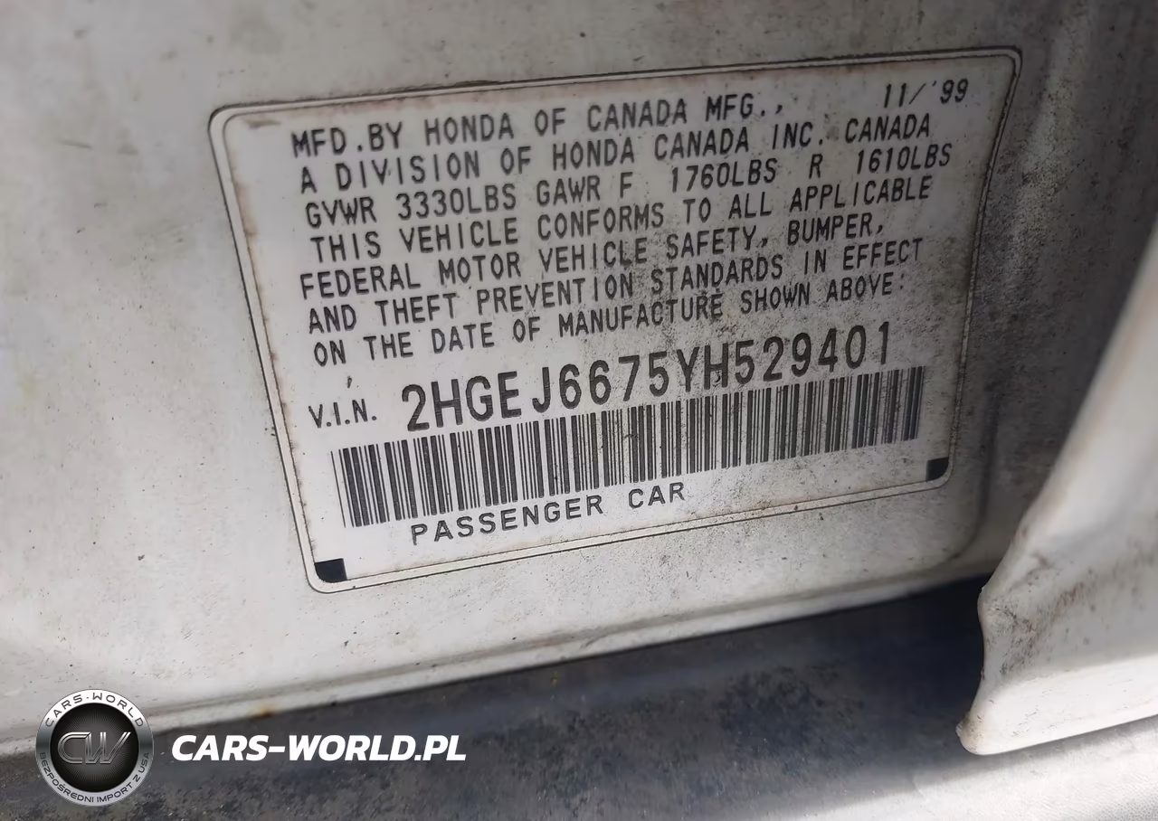 2000 Honda Civic Lx VIN:2HGEJ6675YH529401 - 9
