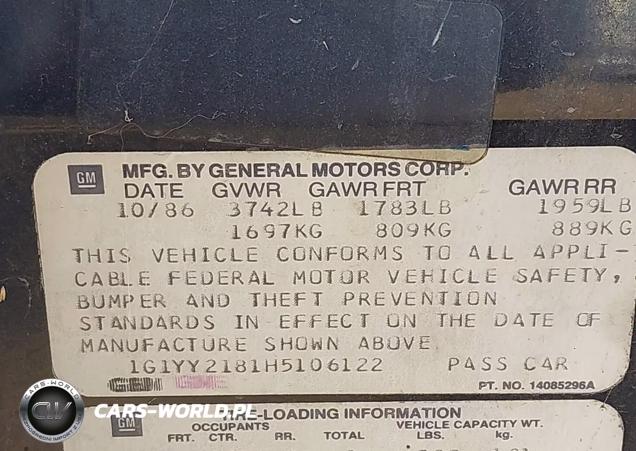 1987 Chevrolet Corvette VIN:1G1YY2181H5106122 - 9