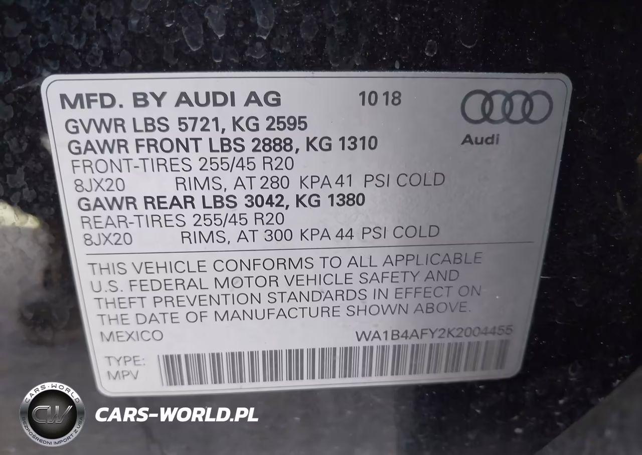 2019 Audi Sq5 3.0T Premium VIN:WA1B4AFY2K2004455 - 9