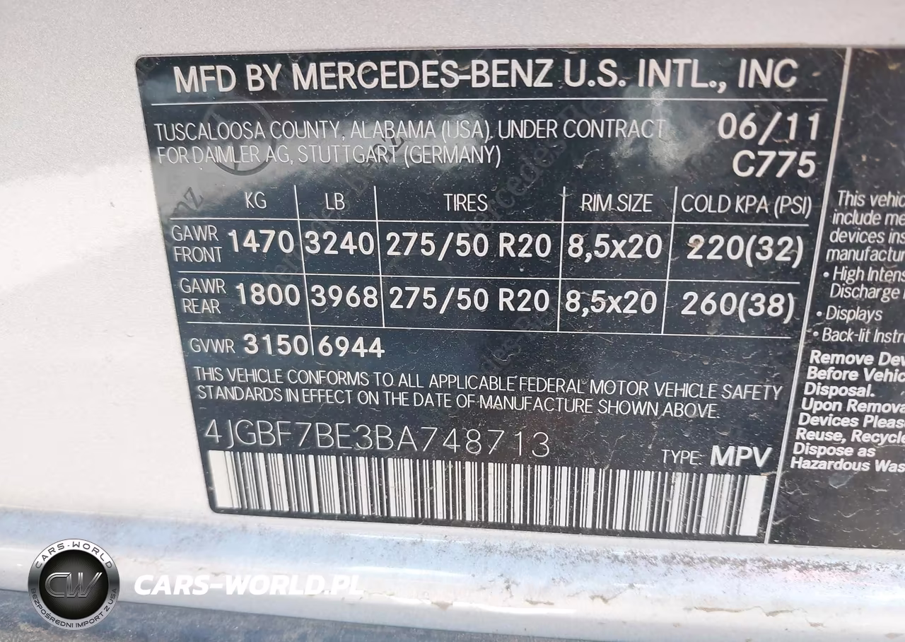 2011 Mercedes-Benz Gl 450 4Matic VIN:4JGBF7BE3BA748713 - 9