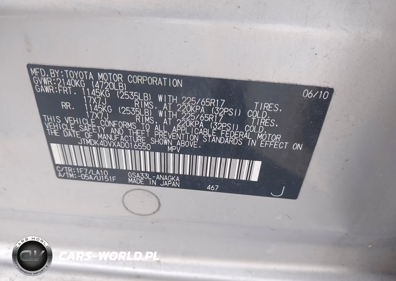 2010 Toyota Rav4 Limited V6 VIN:JTMDK4DVXAD016550 - 9