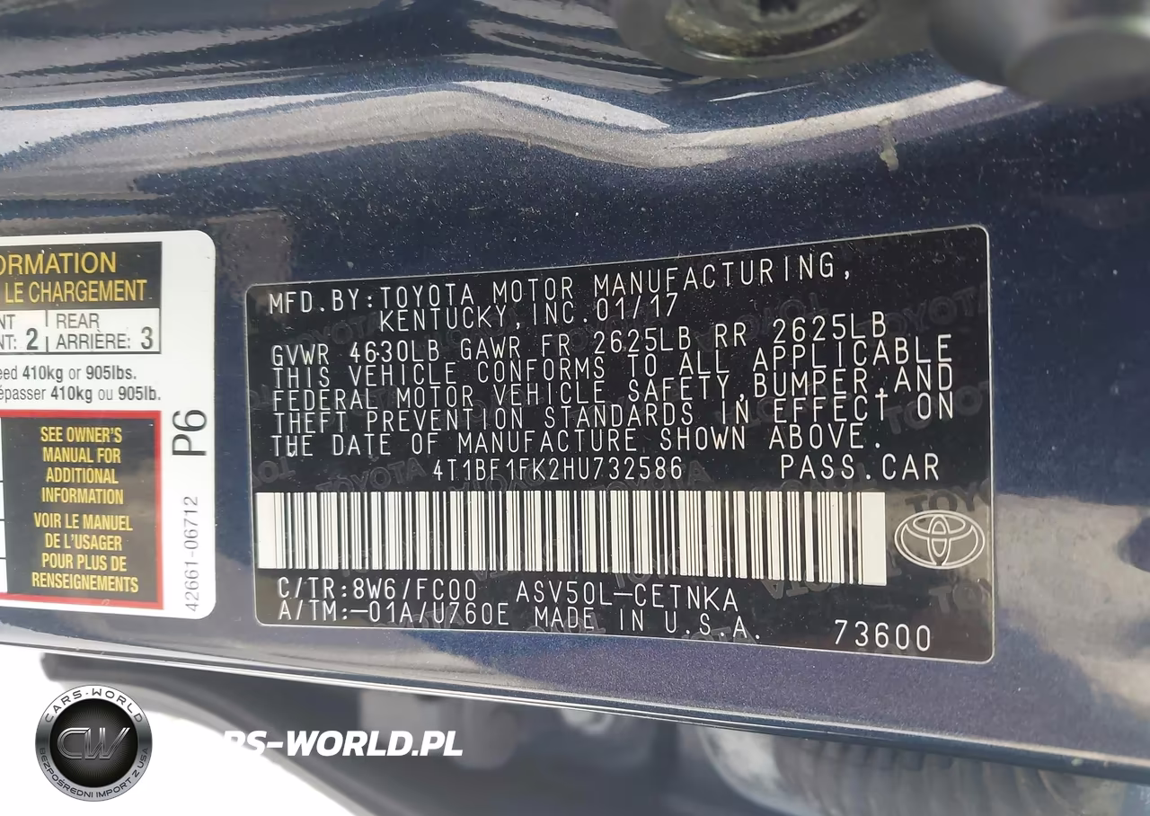 2017 Toyota Camry Le-Se-Xle-Xse VIN:4T1BF1FK2HU732586 - 9