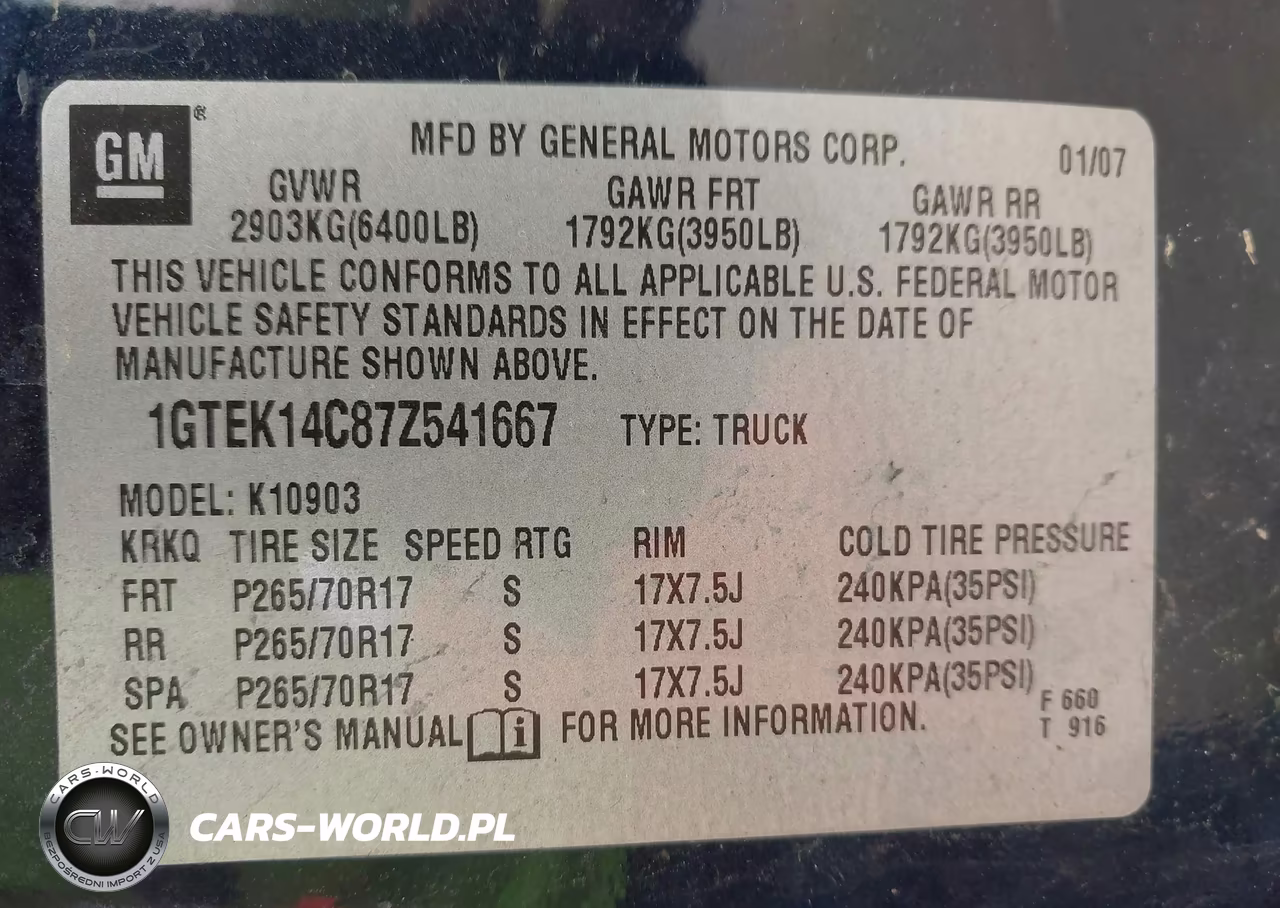 2007 GMC Sierra 1500 Work Truck VIN:1GTEK14C87Z541667 - 9