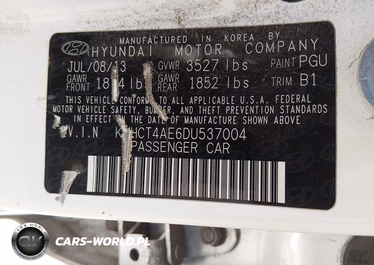 2013 Hyundai Accent Gls VIN:KMHCT4AE6DU537004 - 9
