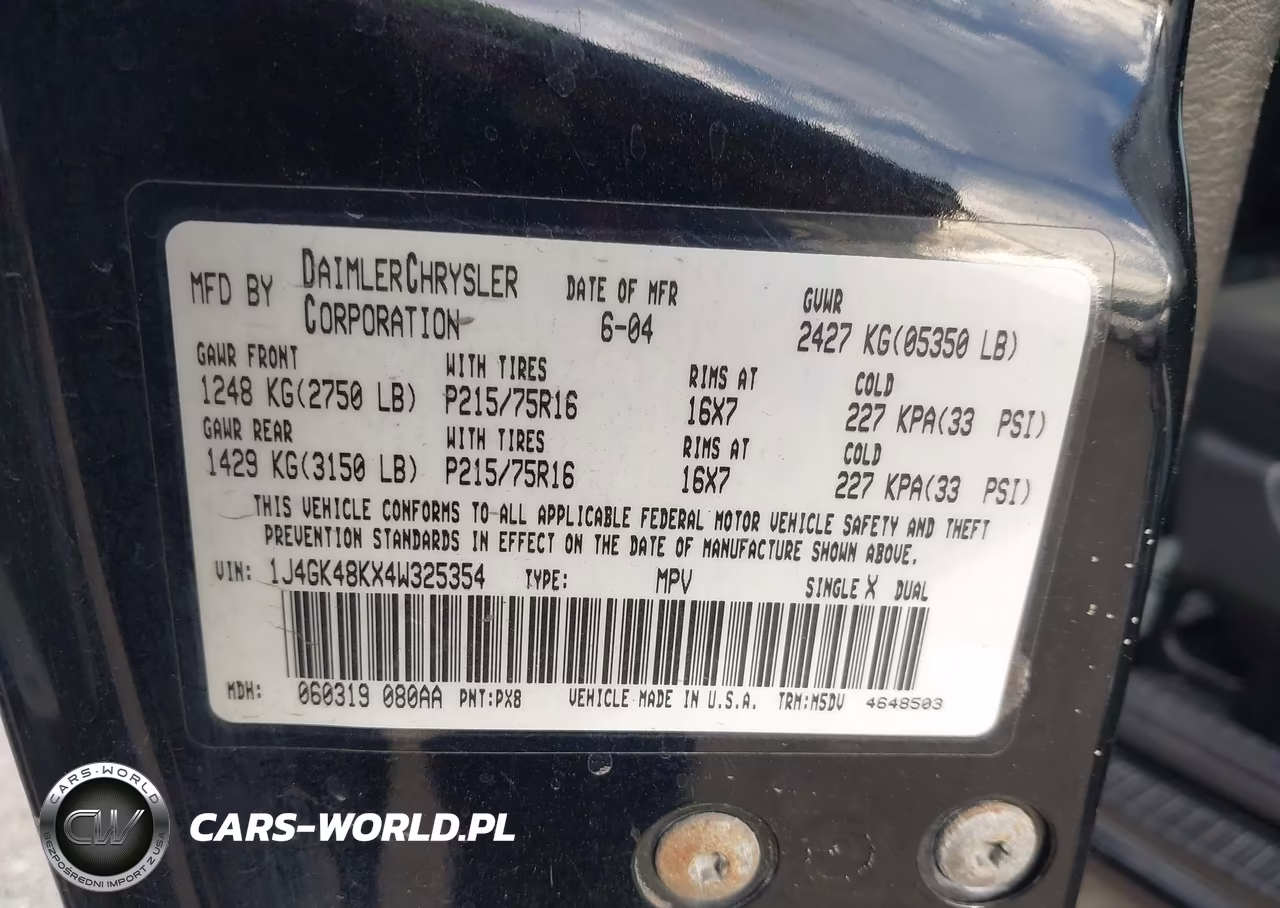 2004 Jeep Liberty Sport VIN:1J4GK48KX4W325354 - 9
