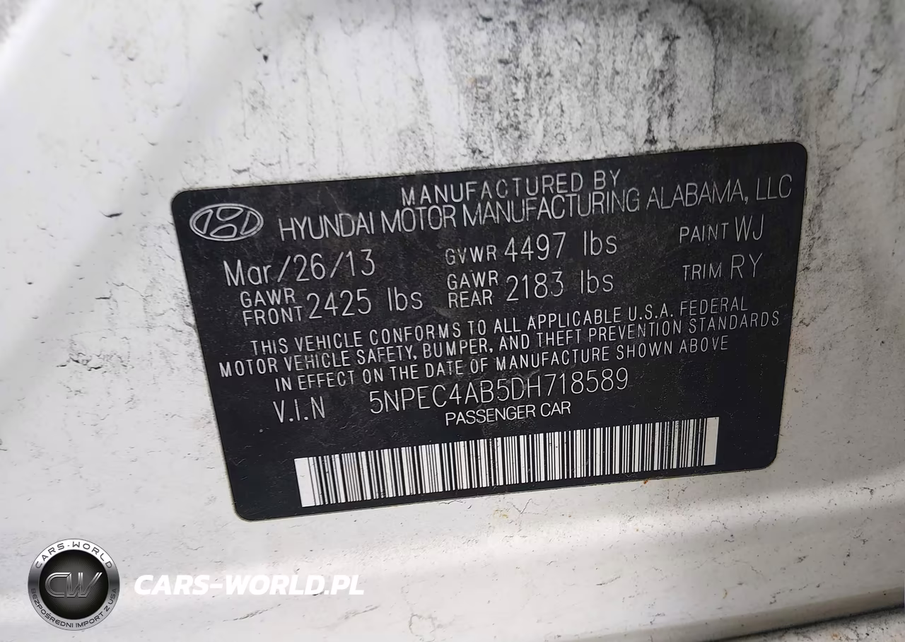 2013 Hyundai Sonata Limited 2.0T VIN:5NPEC4AB5DH718589 - 9