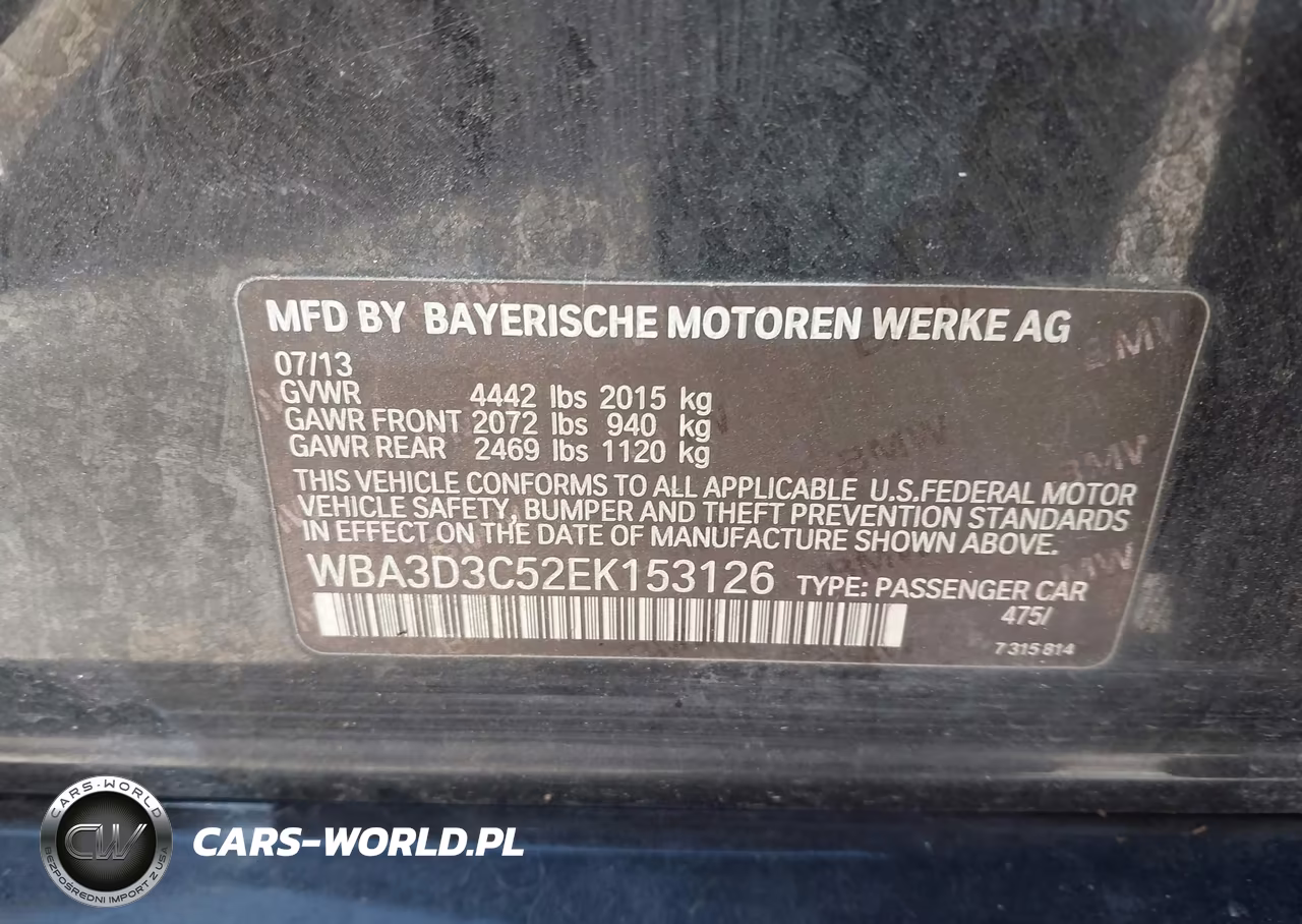2014 BMW 328D VIN:WBA3D3C52EK153126 - 9