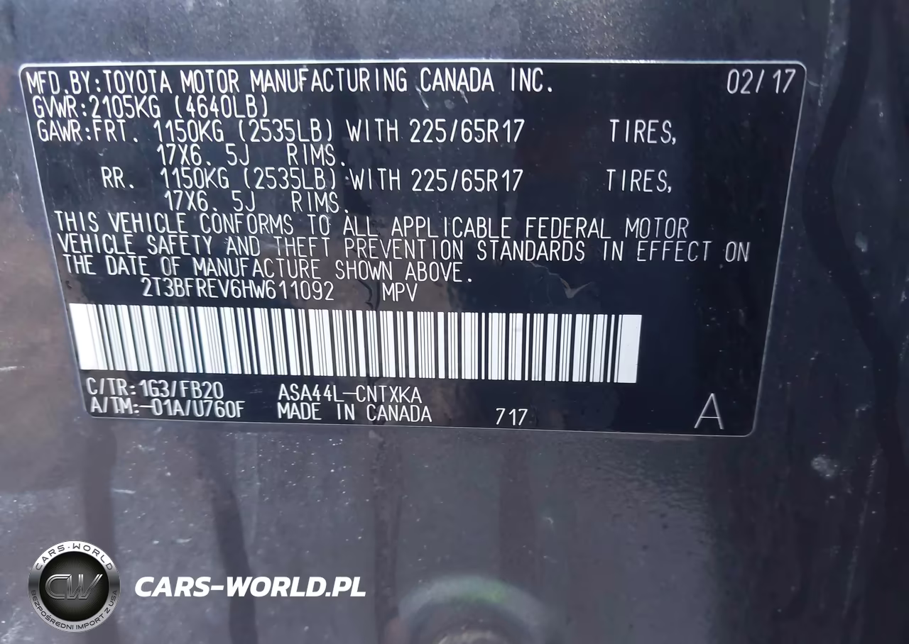 2017 Toyota Rav4 Le VIN:2T3BFREV6HW611092 - 9