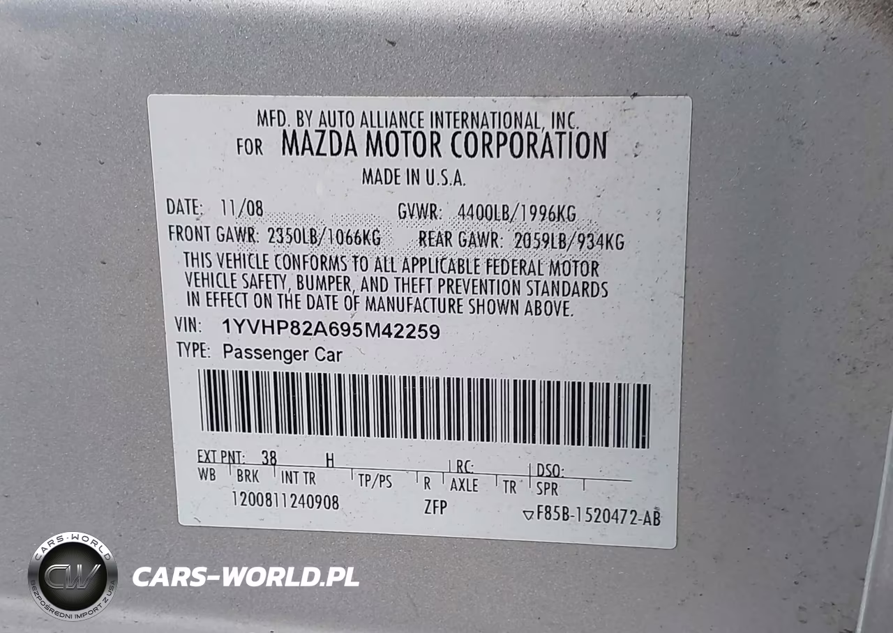 2009 Mazda Mazda6 I Touring VIN:1YVHP82A695M42259 - 9