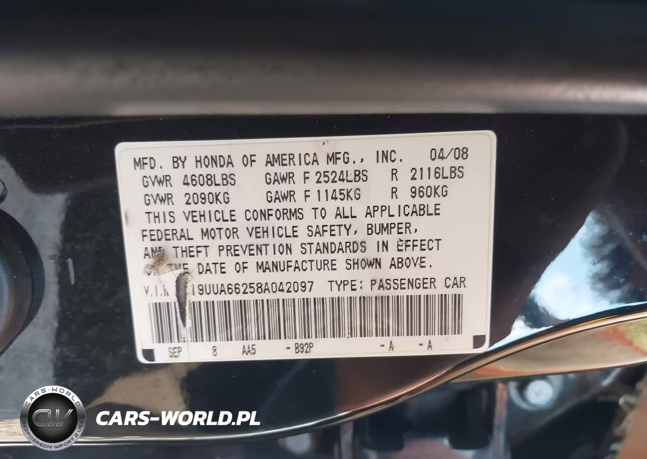 2008 Acura Tl 3.2 VIN:19UUA66258A042097 - 9