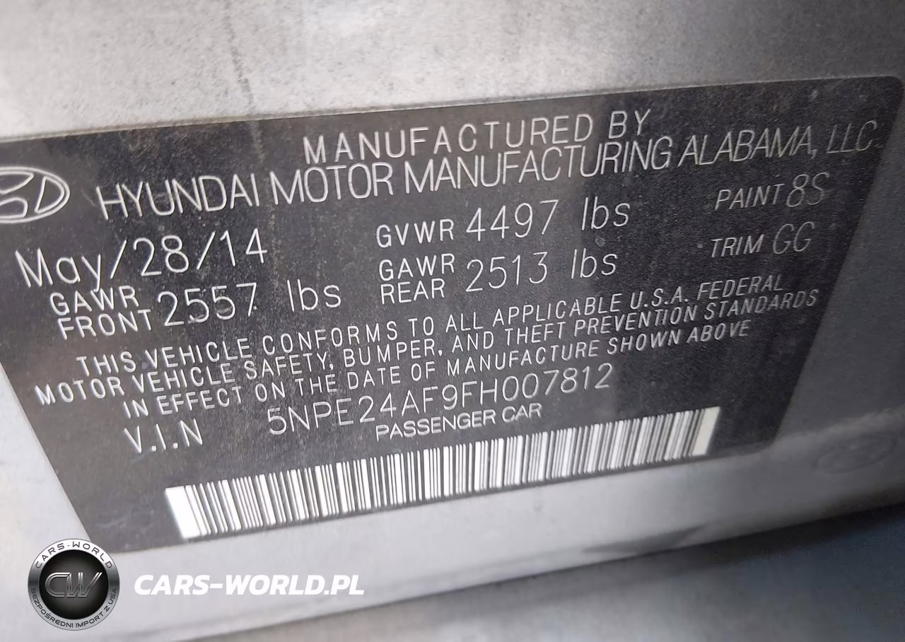 2015 Hyundai Sonata Se VIN:5NPE24AF9FH007812 - 9