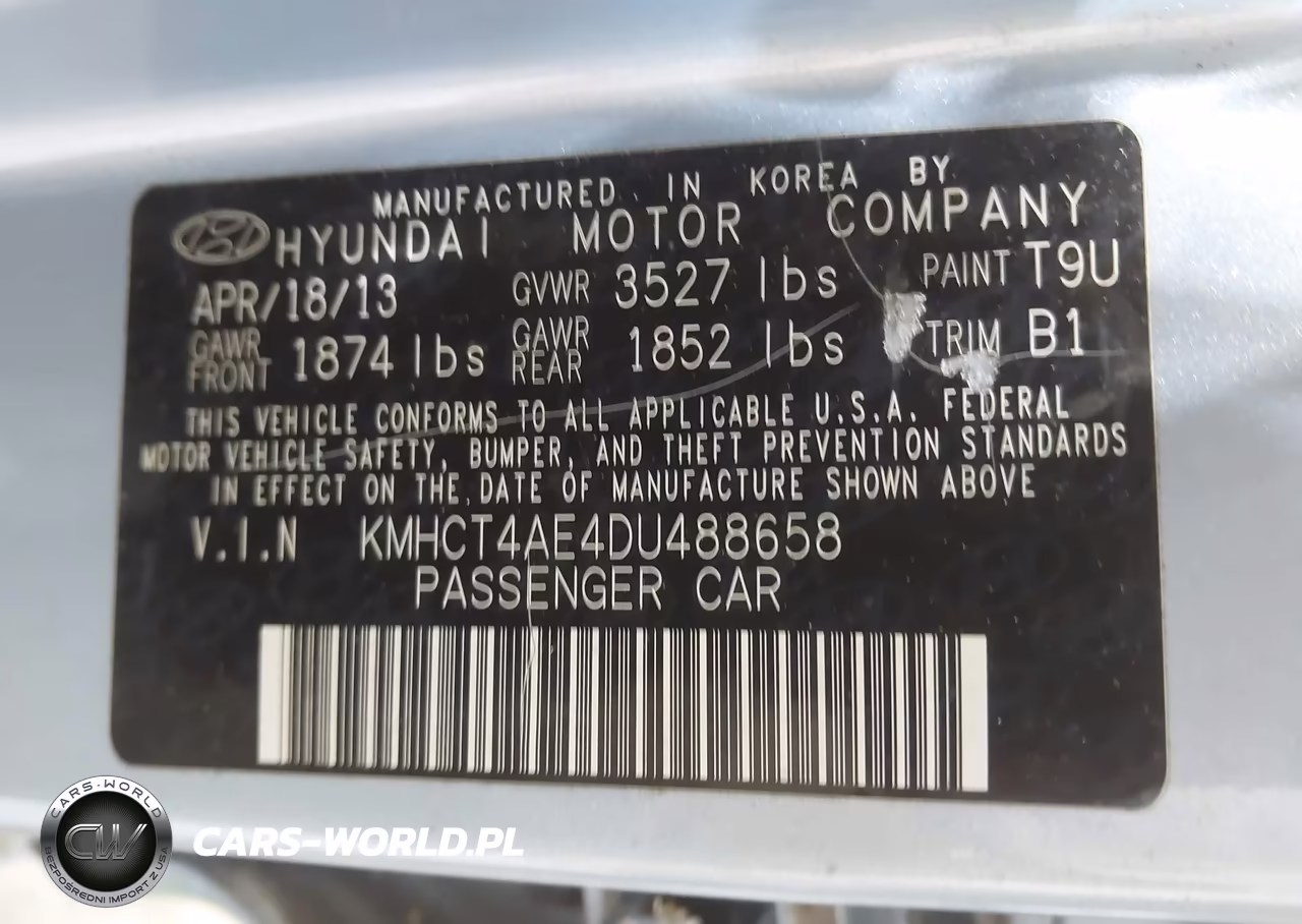 2013 Hyundai Accent Gls VIN:KMHCT4AE4DU488658 - 9